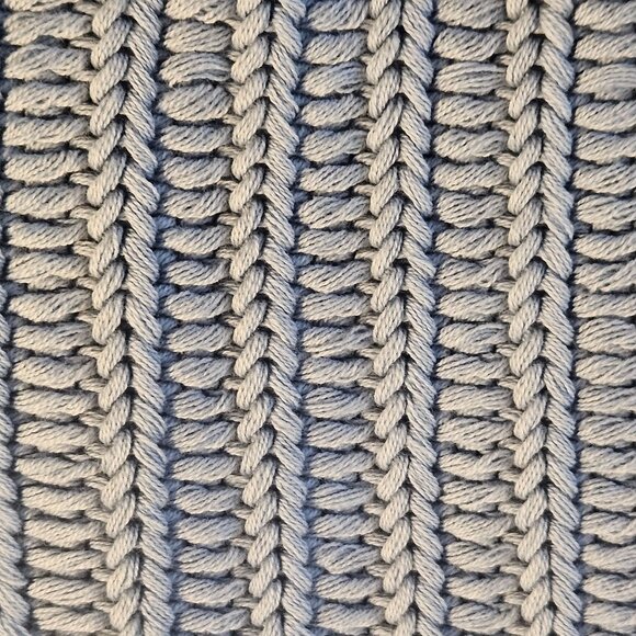 Sundance Women Chunky Knit Cardigan Blue M Crochet Boho Cottagecore Quiet Luxury - Picture 10 of 11